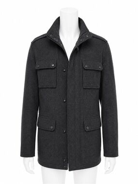 Calvin Klein Men’s Charcoal Grey Wool Blend Dress Coat Jacket Small